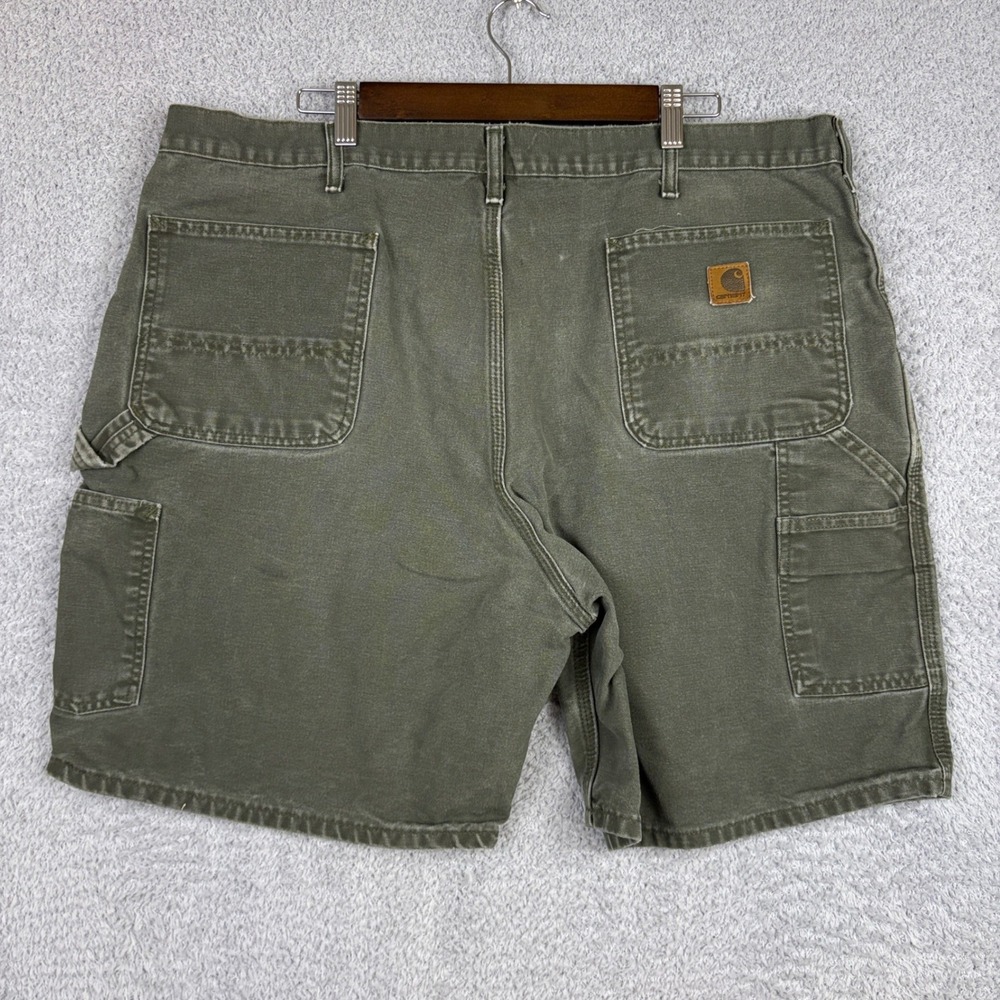 Vintage Carhartt Carpenter Shorts Mens 42 Green Canvas Duck B25 MOS Workwear